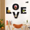 Love Hexagon MDF Wooden Wall Shelf Love Style room (S12)