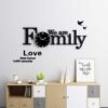 We Are Family Black Modern Round Wooden Wall Clock (WAF1)