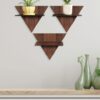 Set of 3 Triangle Wall Hanging Laminated Planter Stand (N12)