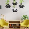 Set of 4 Star Shape Wall Shelfs Black (N2)