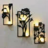 Decorative set of 3 flower frame Wall Shelf MDF (3FFS)