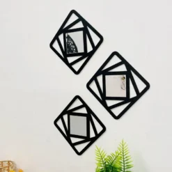 Set Of 3 Square Shapes Wall Mirrors (3SSW)