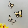 Set Of 3 Black Silver 3D Mirror Butterfly Set (3DMB)